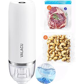 Vacuum Sealer for Food, Food Saver Vacuum Sealer Machine,Bag Sealer Comes with 15 Reusable Food Bags, Food Sealer Vacuum Sealer for Sealing Meats Vegetables Fruits and Food with Liquid
