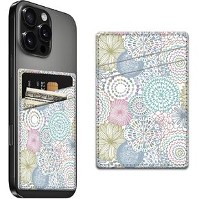 Phone Card Holder Leather, Dual Pocket Phone Wallet Stick On, Adhesive Cute Credit Card Sleeves for Phone Case Compatible with Most Phones Cute Brown Leopard in Kuwait