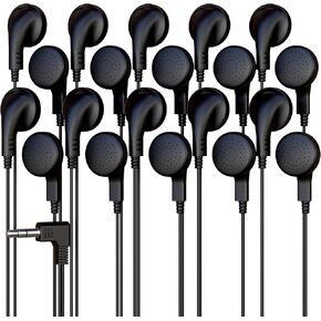 10 Pack Bulk Headphones, Wired Earbuds for Kids, Teens, Adults, Affordable In-Ear with 3.5mm Plug, Perfect for Schools, Classrooms, Libraries, Museums, Multipack for Wholesale, Multi Color