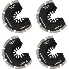 Diamond Oscillating Saw Blades 4PCS, 3-1/2'' Universal Multitool Blades for Grit Grout Removal, Quick Release Multi Tool Kit for Tile, Air Brick, Cement, Concrete, Masonry in Kuwait