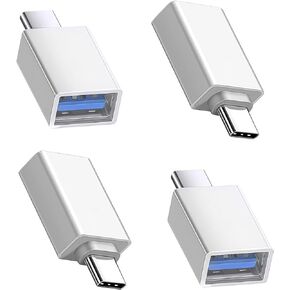 4 Pack USBc Male to USBa Female Adapter,OTG Converter with 5/10 Gbps High Speed Data Transfer,USB to USBC Adapter Compatible with Apple iWatch iPhone 16/15,MacBook,Samsung etc.