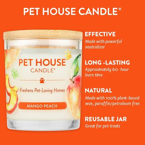 Pet House 9 oz Pink Sugar Scented Pet Odor Candle, Clean Burning, Long Lasting, Plant Based Spring, Summer Scented Soy Candle, 60 Hour Burn Time in Kuwait