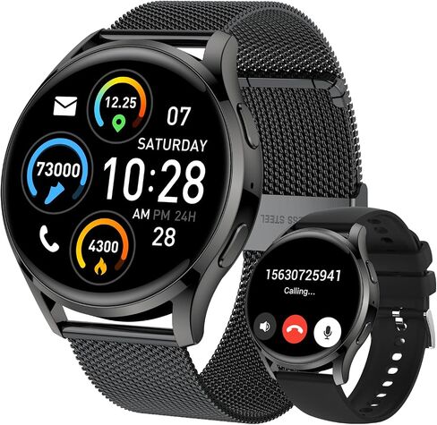 Smart Watch for Men Women Fitness: Waterproof Make/Answer Call Smart Watches for Men Digital Mens Watches Running Step Tracker Smartwatch Android Phones iPhone Samsung Compatible Heart Rate Monitor in Saudi Arabia