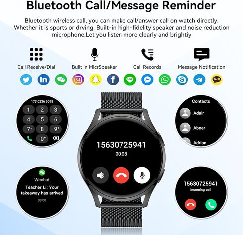 Smart Watch for Men Women Fitness: Waterproof Make/Answer Call Smart Watches for Men Digital Mens Watches Running Step Tracker Smartwatch Android Phones iPhone Samsung Compatible Heart Rate Monitor in Saudi Arabia