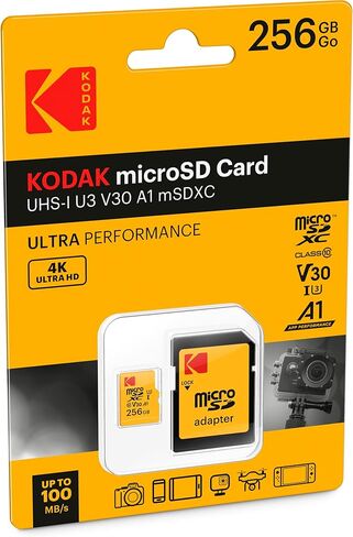 كوداك ذاكرة microSD فائقة الاداء UHS-I U3 V30 A1 بسعة 64 جيجابايت مع محول in Kuwait