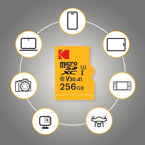 كوداك ذاكرة microSD فائقة الاداء UHS-I U3 V30 A1 بسعة 64 جيجابايت مع محول in Kuwait