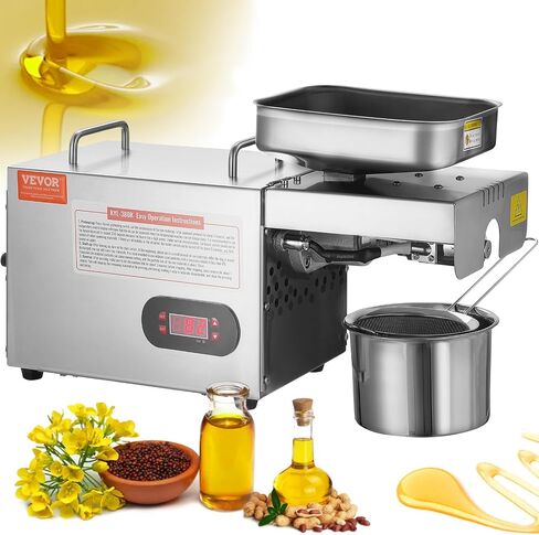 VEVOR Manual Oil Press Machine, Stainless Steel Oil Extractor Machine, Detachable Oil Presser for Effortless Cleaning, Household Oil Expeller for Pressing Peanuts, Sesame Seeds, Rapeseed, Tea Seeds in Saudi Arabia