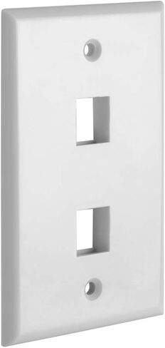 CMPLE - 4 Port Keystone Wall Plate 1 لوحة حائط عصابة مع حجم قياسي Ethernet Wall Plate Keystone لوحة الحائط متوافقة مع مقبس Keystone ، HDMI Keystone - أبيض in Kuwait