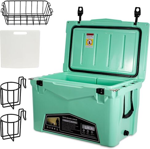 Hard Portable Insulated Cooler with Detachable Handle Heavy Duty for Camping, Fishing,Tailgating, Beach, Picnic, Boating, Sports in Saudi Arabia