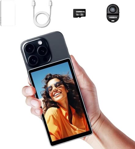 CP5 5" Phone Vlog Selfie Monitor Screen w/Magnetic Silicone Case, 500nit 1080P Alloy Shell Touch Screen Selfie Monitor with Bluetooth Remote Control for vlog, Live Streaming,etc. in Saudi Arabia