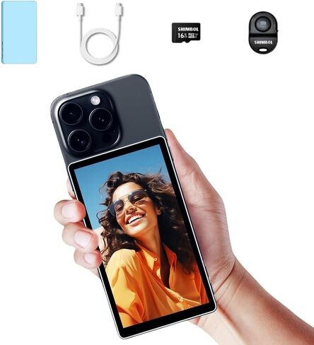 CP5 5" Phone Vlog Selfie Monitor Screen w/Magnetic Silicone Case, 500nit 1080P Alloy Shell Touch Screen Selfie Monitor with Bluetooth Remote Control for vlog, Live Streaming,etc. in Saudi Arabia