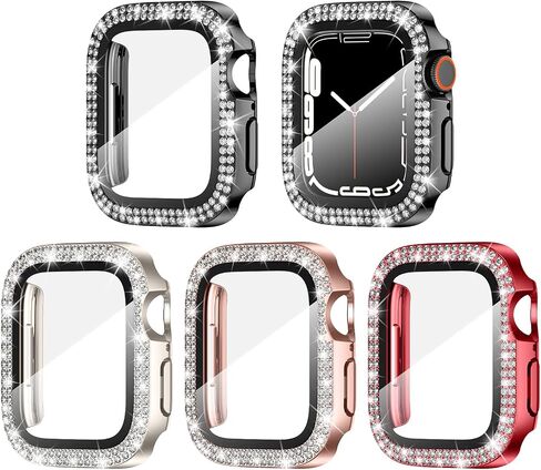 Goton 4 Pack for Apple Watch Series 10 Screen Protector 42 Bling Case ، Womet Glitter Diamond Rhinestone Cover for iWatch Accessories 42mm in Kuwait