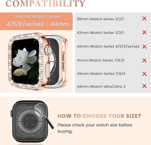 Goton 4 Pack for Apple Watch Series 10 Screen Protector 42 Bling Case ، Womet Glitter Diamond Rhinestone Cover for iWatch Accessories 42mm in Kuwait