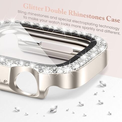 Goton 4 Pack for Apple Watch Series 10 Screen Protector 42 Bling Case ، Womet Glitter Diamond Rhinestone Cover for iWatch Accessories 42mm in Kuwait