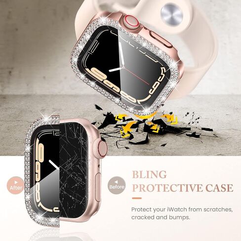 Goton 4 Pack for Apple Watch Series 10 Screen Protector 42 Bling Case ، Womet Glitter Diamond Rhinestone Cover for iWatch Accessories 42mm in Kuwait