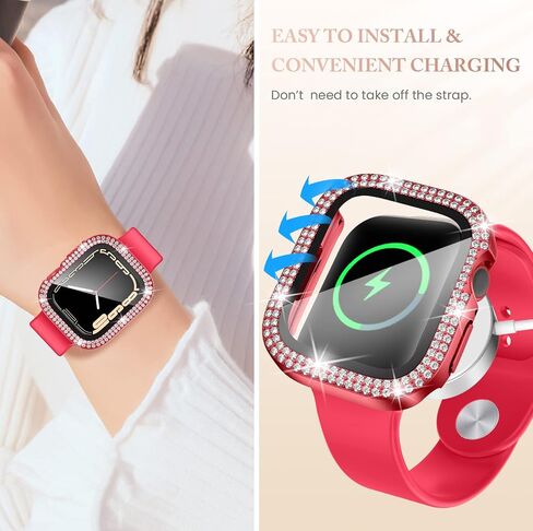 Goton 4 Pack for Apple Watch Series 10 Screen Protector 42 Bling Case ، Womet Glitter Diamond Rhinestone Cover for iWatch Accessories 42mm in Kuwait