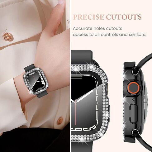 Goton 4 Pack for Apple Watch Series 10 Screen Protector 42 Bling Case ، Womet Glitter Diamond Rhinestone Cover for iWatch Accessories 42mm in Kuwait