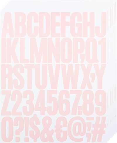 8 Sheets Letter Number Stickers, 2 Inch Vinyl Alphabet Stickers, Self-Adhesive Punctuation Letters Number Stickers for Mailbox, Scrapbooking, Decoration, Craft, Arts, DIY, Decor-Silver in Kuwait