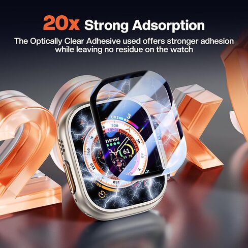Tensea 2Pack for Apple Watch Screen Protector 45mm 41mm 44mm 40mm 49mm Accessories, Protective Soft Film with Installation Kit, for iWatch Series 9 8 7 6 5 4 SE SE 2nd Generation Ultra Ultra 2 in Saudi Arabia