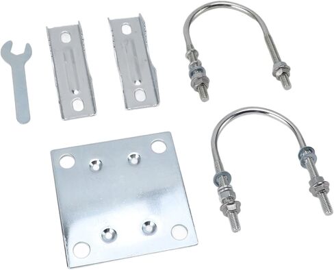 Antenna Mast Clamp V Jaw Block with U Bolts, Adjustment Aluminum Alloy, Antenna Mast Bracket Mount for Roof Wall (A) in Kuwait