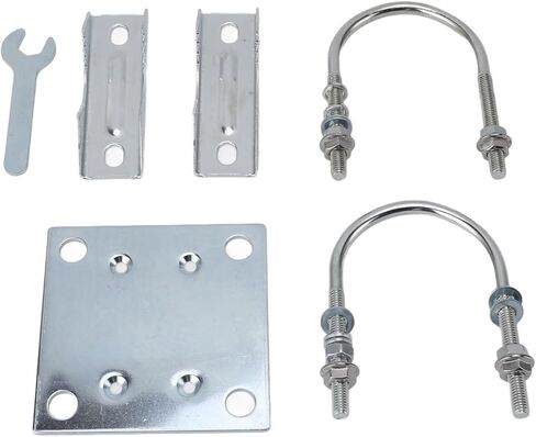 Antenna Mast Clamp V Jaw Block with U Bolts, Adjustment Aluminum Alloy, Antenna Mast Bracket Mount for Roof Wall (A) in Kuwait
