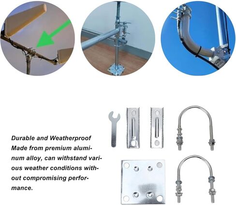 Antenna Mast Clamp V Jaw Block with U Bolts, Adjustment Aluminum Alloy, Antenna Mast Bracket Mount for Roof Wall (A) in Kuwait