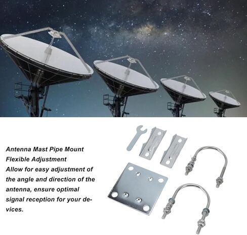 Antenna Mast Clamp V Jaw Block with U Bolts, Adjustment Aluminum Alloy, Antenna Mast Bracket Mount for Roof Wall (A) in Kuwait