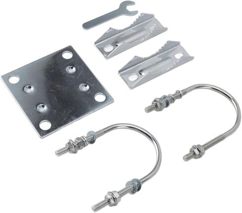 Antenna Mast Clamp V Jaw Block with U Bolts, Adjustment Aluminum Alloy, Antenna Mast Bracket Mount for Roof Wall (A) in Kuwait