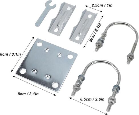 Antenna Mast Clamp V Jaw Block with U Bolts, Adjustment Aluminum Alloy, Antenna Mast Bracket Mount for Roof Wall (A) in Kuwait