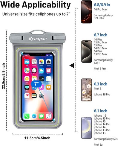 جراب / حافظة هاتف مقاومة للماء IP68، حافظة هاتف عائمة مقاومة للماء لهاتف iPhone 14 13 12 11 Pro Max XS Plus Samsung Galaxy الهاتف المحمول، حافظة iPhone عائمة لقضاء عطلة الشاطئ - عبوتان in Kuwait