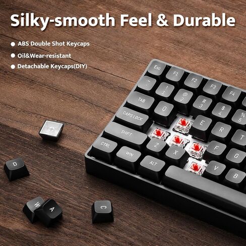 darkFlash Wireless Mechanical Keyboard and Mouse for Office, 106 Keys Full-Size Keyboard and Mouse Combo, Linear Red Switches for Windows/Mac Computer Office Desktop Laptop(GK104) (Milk Tea) in Kuwait