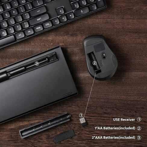 darkFlash Wireless Mechanical Keyboard and Mouse for Office, 106 Keys Full-Size Keyboard and Mouse Combo, Linear Red Switches for Windows/Mac Computer Office Desktop Laptop(GK104) (Milk Tea) in Kuwait