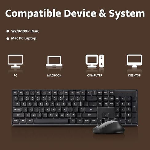 darkFlash Wireless Mechanical Keyboard and Mouse for Office, 106 Keys Full-Size Keyboard and Mouse Combo, Linear Red Switches for Windows/Mac Computer Office Desktop Laptop(GK104) (Milk Tea) in Kuwait