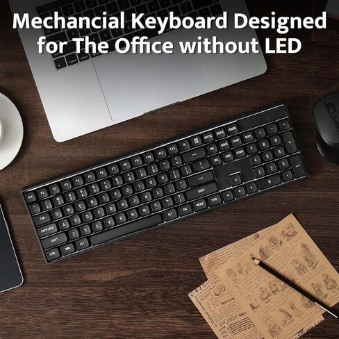 darkFlash Wireless Mechanical Keyboard and Mouse for Office, 106 Keys Full-Size Keyboard and Mouse Combo, Linear Red Switches for Windows/Mac Computer Office Desktop Laptop(GK104) (Milk Tea) in Kuwait