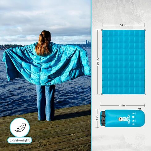 Puffy Blanket for Cold Weather - Down Camping Blanket with Sustainable Insulation, Lightweight & Warm Outdoor Camping Quilt, Water-Resistant, Compact & Packable in Saudi Arabia