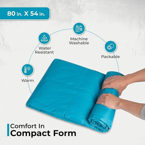 Puffy Blanket for Cold Weather - Down Camping Blanket with Sustainable Insulation, Lightweight & Warm Outdoor Camping Quilt, Water-Resistant, Compact & Packable in Saudi Arabia