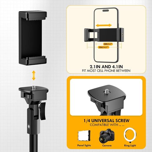 EMART 63" Phone Tripod for iPhone & Selfie Stick, Adjustable Cellphone Tripod Stand with Remote and Phone Holder, Compatible with Camera Ring Light Filming for Video Recording Live Streaming in Saudi Arabia