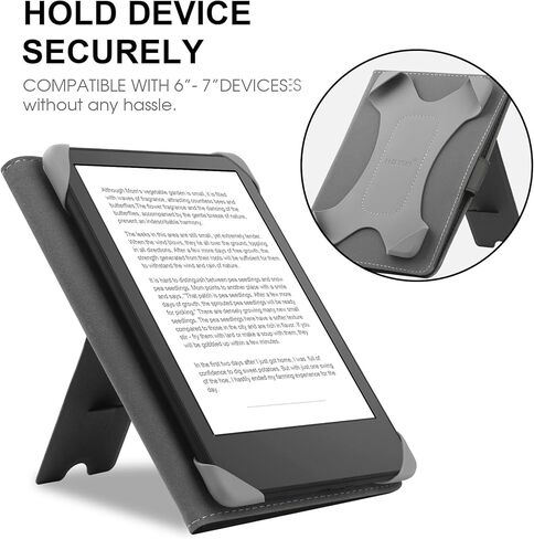 Universal Case لـ 6.8 "، 7" Ereader ، متوافق مع Kindle/Kobo Clara HD/Kobo Clara 2E/Paperwhite/Pocketbook/Tolino Ereader ، غطاء حامل جلدي لـ 6 "-7 '' قارئ الكتاب الإلكتروني ، Flower in Kuwait