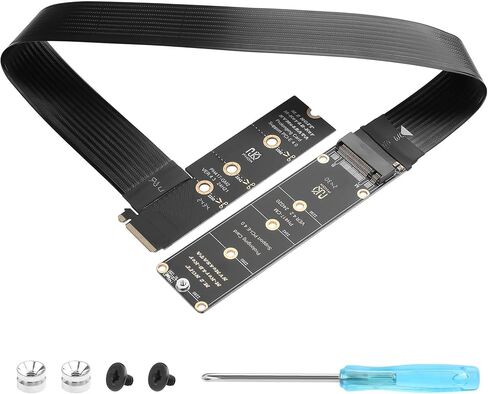 GINTOOYUN NGFF M.2 M-Key NVME Extension 40 CM PCIe 3.0/4.0 M.2 NVME/NGFF SSD Ribbon Flex Cable for Mainboard SSD 2230/2242/2260/2280 (Straight Out) in Kuwait