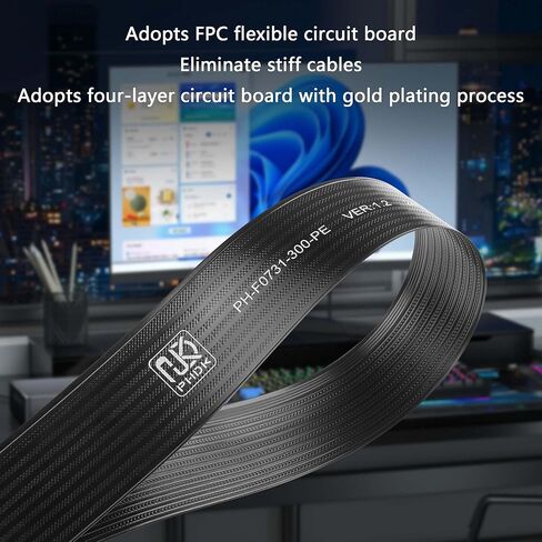 GINTOOYUN NGFF M.2 M-Key NVME Extension 40 CM PCIe 3.0/4.0 M.2 NVME/NGFF SSD Ribbon Flex Cable for Mainboard SSD 2230/2242/2260/2280 (Straight Out) in Kuwait