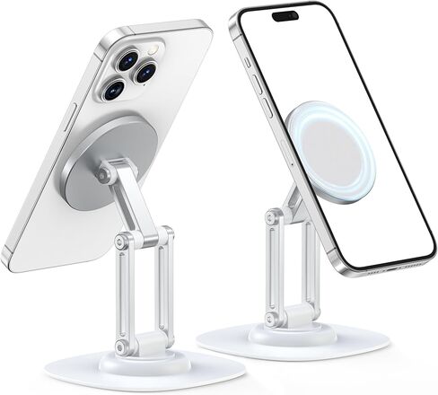 حامل الهاتف المغناطيسي ، متوافق مع Magsafe iPhone Stand للمكتب ، قابلة للتعديل مع قاعدة معدنية دوارة قابلة للتعديل مع 360 درجة ، حامل هاتف محمول قابل للطي ، لجهاز iPhone 16 15 14 13 Pro Max & Magsafe in Kuwait