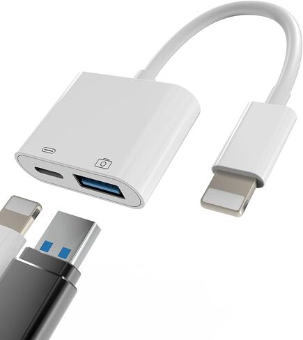 Lightning Male to USB Female Adapter OTG Data Sync Cable for iPhone Apple Ipad Air 13 11 12pro Max Mini XR X XS 8 7 SE 6plus,Camera,Card Reader,Mouse,Keyboard,Hub,Midi Port Adaptador Connector in Kuwait