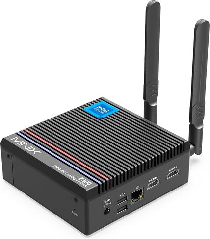 MINIX Z100-0dB Fanless Mini PC, Intel 12th Gen N100, 16GB DDR4/512GB PCIe 3.0 X4 SSD/4K Dual Display/2.5G LAN/Windows 11 Pro/Auto Power On/for Home/Office/Industrial and Commercial. in Saudi Arabia