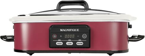 MAGNIFIQUE 6 Quart Programmable Slow Cooker Removable Healthy Nonstick Pot - Small Kitchen Appliance for Family Dinners - Serves 6+ People - Heat Settings: Keep Warm Oatmeal in Saudi Arabia