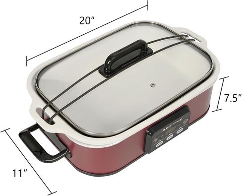 MAGNIFIQUE 6 Quart Programmable Slow Cooker Removable Healthy Nonstick Pot - Small Kitchen Appliance for Family Dinners - Serves 6+ People - Heat Settings: Keep Warm Oatmeal in Saudi Arabia