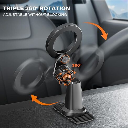 APPS2Car Magnetic Phone Holder for Car, Dashboard Magnetic Car Mount, 360° Rotation Car Magnetic Phone Mount with Strong VHB Adhesive, for All Cell Phones in Saudi Arabia