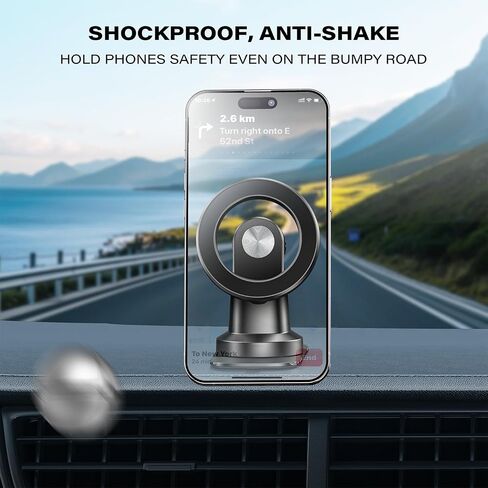 APPS2Car Magnetic Phone Holder for Car, Dashboard Magnetic Car Mount, 360° Rotation Car Magnetic Phone Mount with Strong VHB Adhesive, for All Cell Phones in Saudi Arabia
