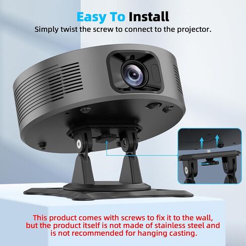 Projector Stand,1/4" Screw,Adjustable Stand with Easy Setup and 360-Degree Rotation for Most Projectors,Lightweight 240g (Only Stand)-White in Kuwait