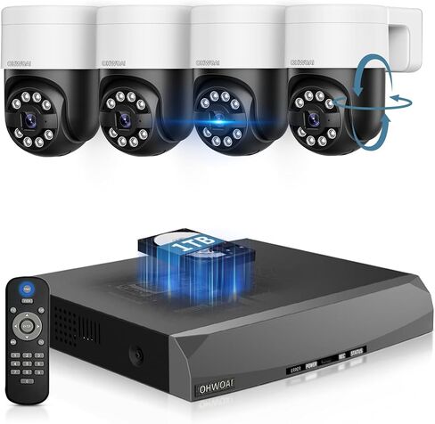《2-Way Audio & 4K/8.0 Megapixel 》Wired Security Camera System with 8 poe Cameras,130°Wide Angle Lens Home Video Surveillance System,Outdoor Security Camera System in Saudi Arabia