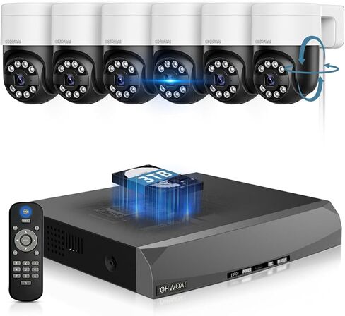 《2-Way Audio & 4K/8.0 Megapixel 》Wired Security Camera System with 8 poe Cameras,130°Wide Angle Lens Home Video Surveillance System,Outdoor Security Camera System in Saudi Arabia